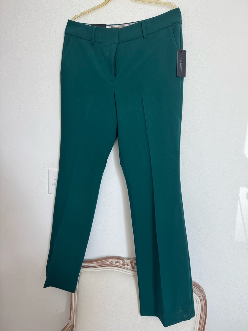 Tommy Hilfiger Teal Green Boot Cut Dress Pants Size 12 NWT